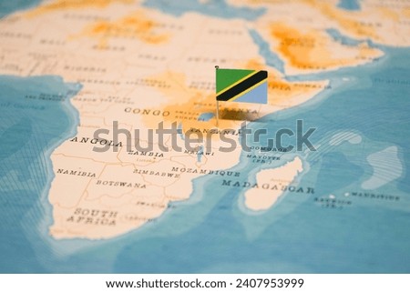 The Map and Flag of Tanzania.
