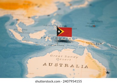 The Map and Flag of Timor-Leste.