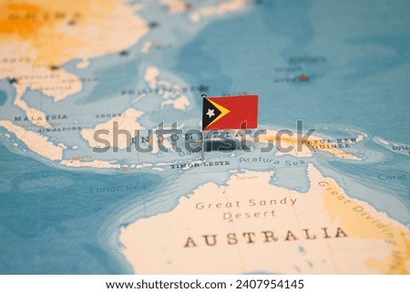 The Map and Flag of Timor-Leste.