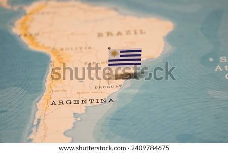 The Map and Flag of Uruguay.