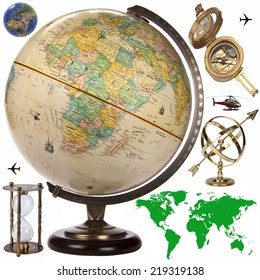 Map, Globe And Travel Objects For Cutout