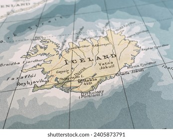 Map of Iceland, world tourism, travel destination