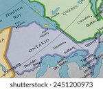 Map illustrates Ontario, Canada