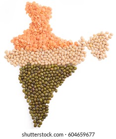 Map Of India Spices On White Background