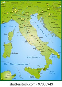 map of italy with neighboring countries and capitals