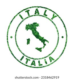 Map of Italy, Postal Stamp, Sustainable development, CO2 emission concept, clipping path - Shutterstock ID 2318462919
