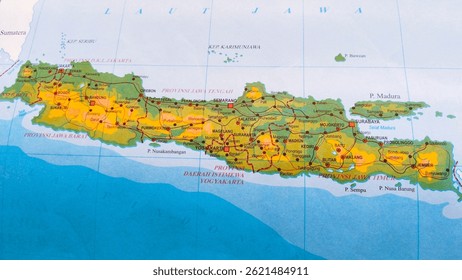 map of java island indonesia with cities.