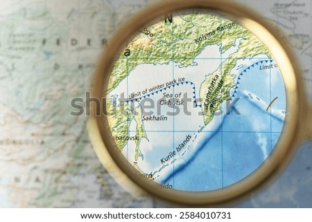 Map of the Kamchatka Peninsula, a remote and rugged region in the Russian Far East, known for its volcanic landscapes and rich biodiversity