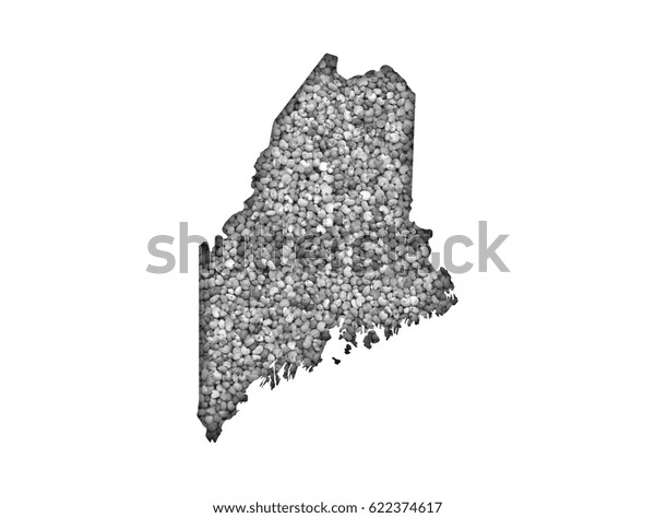 Map Maine On Poppy Seeds Stock Photo 622374617 | Shutterstock