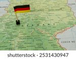 Map and national flag of Germany