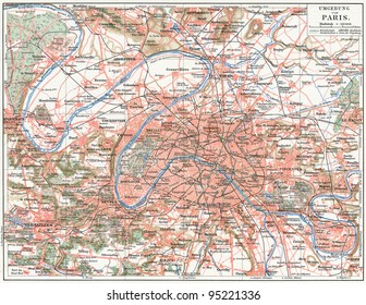 Map of Paris and the suburbs. Publication of the book 