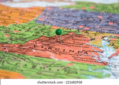 Map Pin In Charlottesville, Virginia 