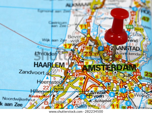 Map Pin Point Amsterdam Netherlands Stock Photo Edit Now