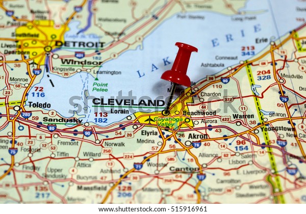 Map Pin Point Cleveland Ohio Usa Stock Photo Edit Now 515916961