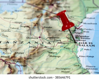 Map Pin Point Dar Es Salaam Stock Photo Edit Now