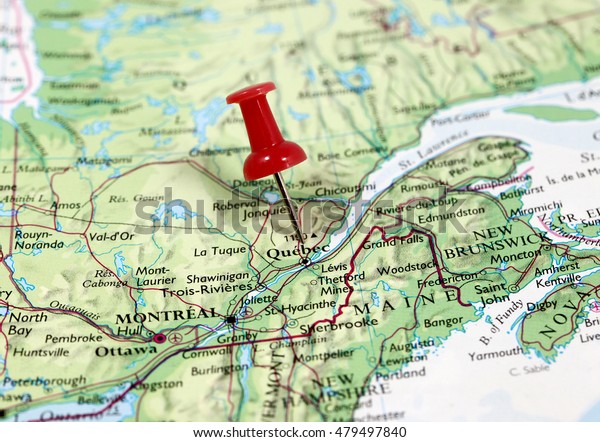 Map Pin Point Quebec Canada Stock Photo (Edit Now) 479497840