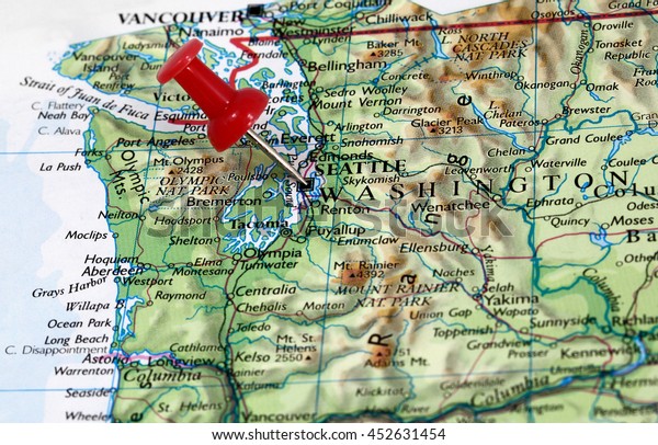 Map Pin Point Seattle Washington Usa Stock Photo Edit Now 452631454