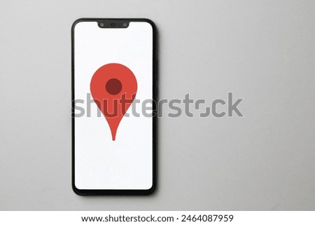 Map pointer icon. GPS location symbol on mobile phone