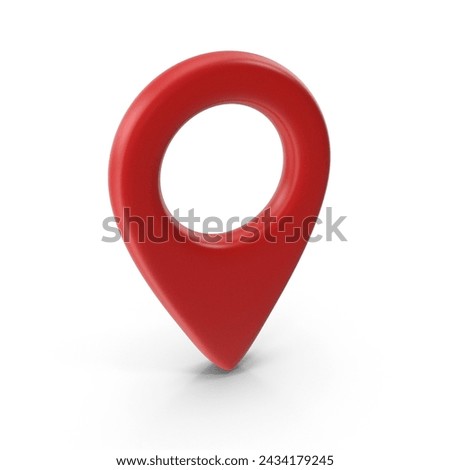 Map pointer pin isolated on white background