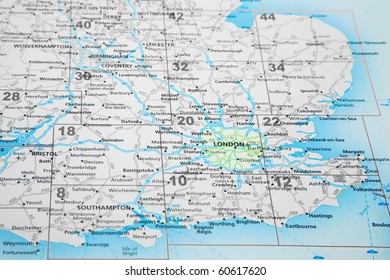 Map Of South East England With London Highlighted