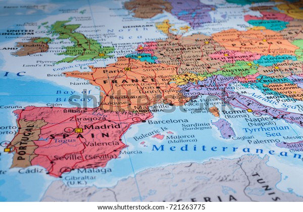 Map Spain Atlas Stock Photo Edit Now 721263775