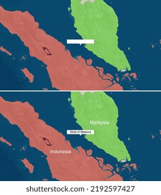 Map Of Strait Of Malacca With Text, Textless