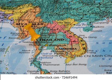 Map Taiwan Orange Pushpin Stuck Stock Photo 724691494 | Shutterstock