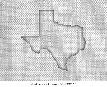 Map Of Texas On Old Linen