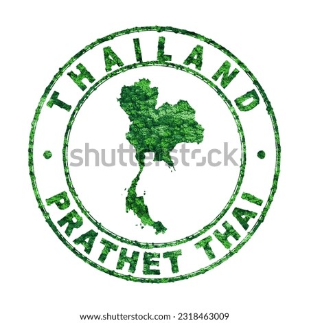 Map of Thailand, Postal Stamp, Sustainable development, CO2 emission concept, clipping path
