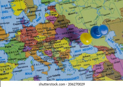 map of Ukraine in focus