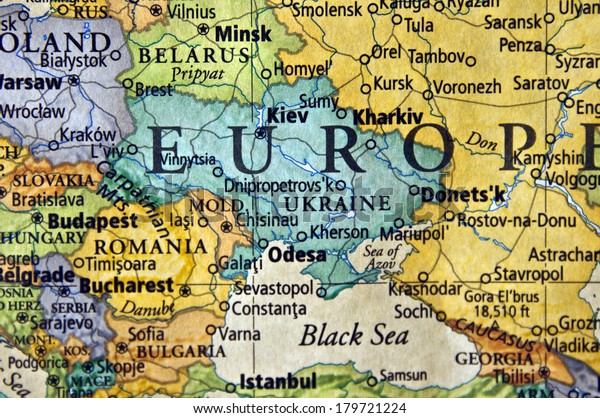 Map Of Ukraine And Surrounding Areas Map Ukraine Surrounding Area Stock Photo (Edit Now) 179721224