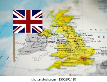 Map Of United Kingdom With The Union Jack