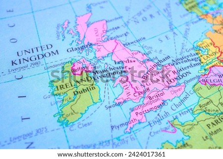 Map of the United Kingdom, world tourism, travel destination, world travel and economy