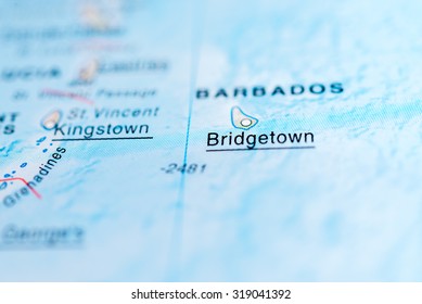 Map view of Bridgetown, Barbados.