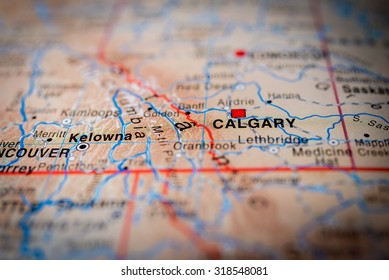 Calgary To Kelowna Map Map View Calgary Canada Stock Photo 318430655 | Shutterstock