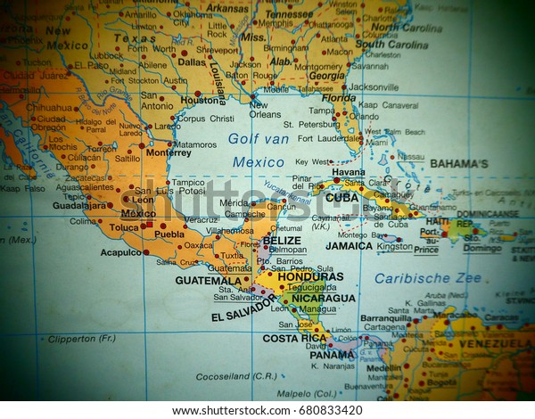 Map View Central America Countries On Foto De Stock 680833420