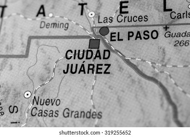 Map View Of Ciudad Juarez, Mexico.