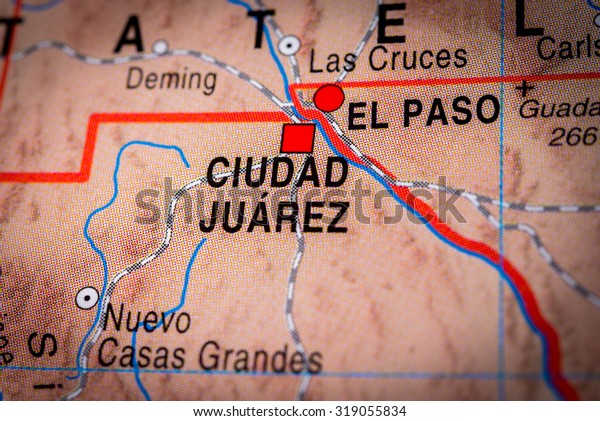 Ciudad Juarez Mexico Map Map View Ciudad Juarez Mexico Stock Photo 319043381 | Shutterstock