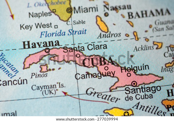 Map View Cuba On Geographical Globe Stock Photo Edit Now 277039994   Map View Cuba On Geographical 600w 277039994 