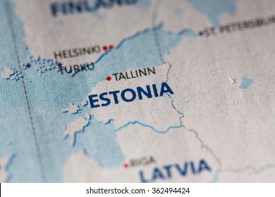 Map View Of Estonia.