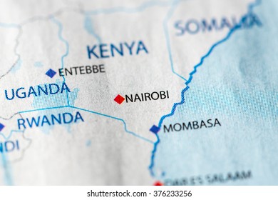 Map View Nairobi Kenya On Geographical Stock Photo 376233256 | Shutterstock