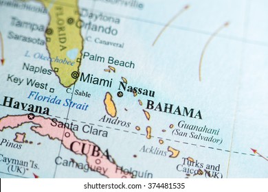 Map View Of Nassau, Bahamas On A Geographical Map Of North Ameri