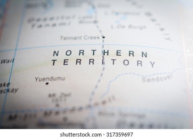 Map View Of Northern Territory, Australia. (vignette)