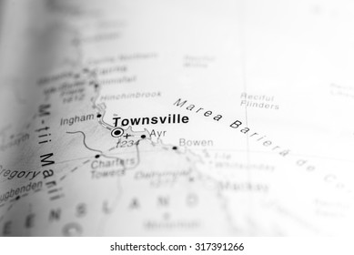 Map View Of Townsville, Australia.