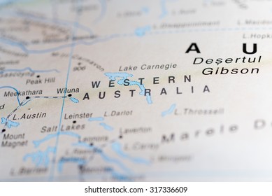 Map view of Western Australia and Gibson desert.