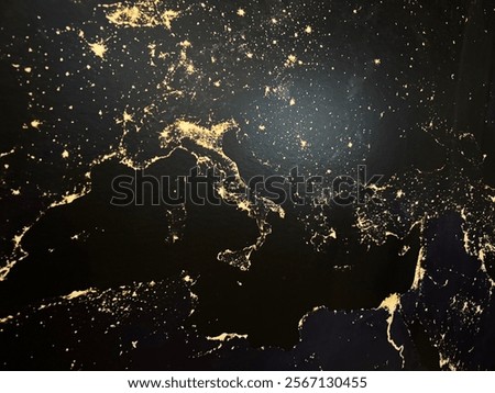 Map of the world with lights