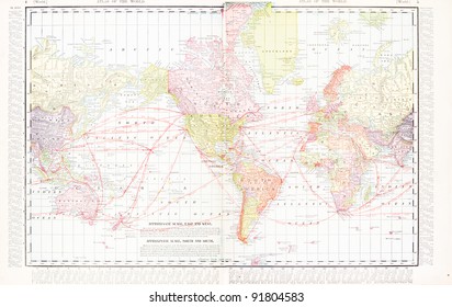 A map of the world from Spofford's Atlas of the World, printed in the United States in 1900, created by Rand McNally & Co.