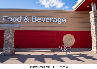 Maple Grove, Minnesota - May 29, 2020: A Target Store Is Boarded Up To Prevent Looting And Riots Due To The Death Of George Floyd By Minneapolis Police Department