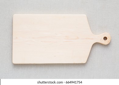 Maple Handmade Wood Cutting Board On The Linen