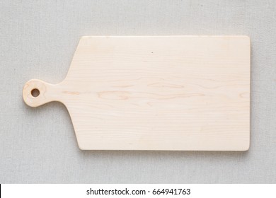 Maple Handmade Wood Cutting Board On The Linen